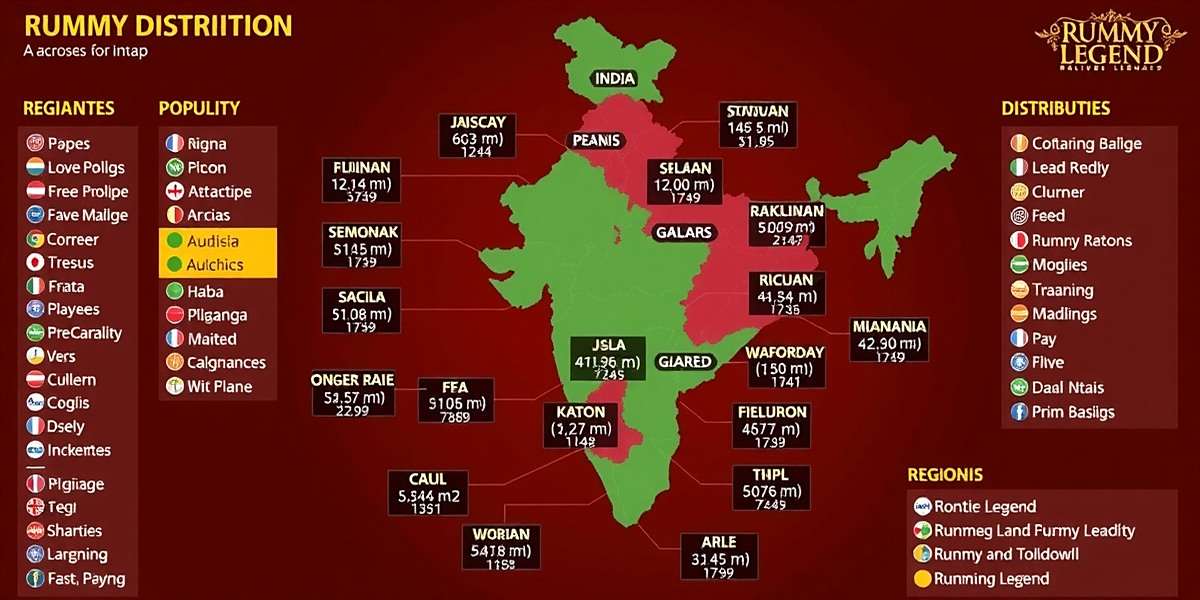 Rummy Legend - Player Distribution Rummy Legend player distribution map across India showing regional popularity